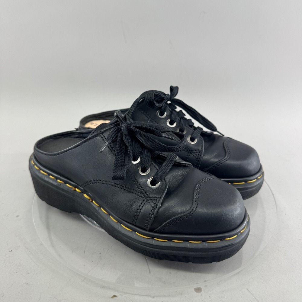 Dr. Martens Womens 9936 Leather Platform Mules Made in England Black UK 5 US 7